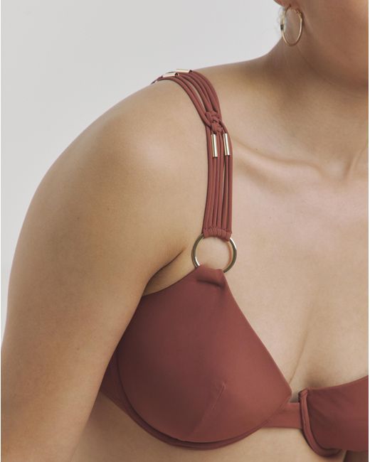Figleaves Brown Macrame Underwired Bikini Top