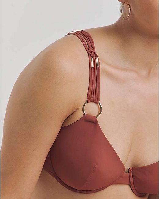 Figleaves Brown Macrame Underwired Bikini Top