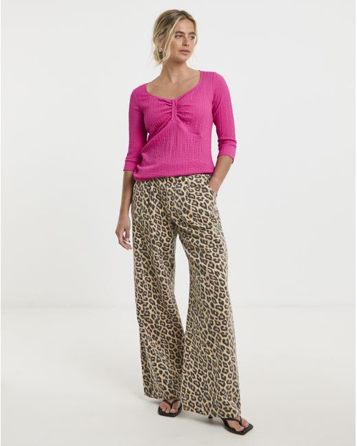 Simply Be Pink Hot Textured Jersey Top