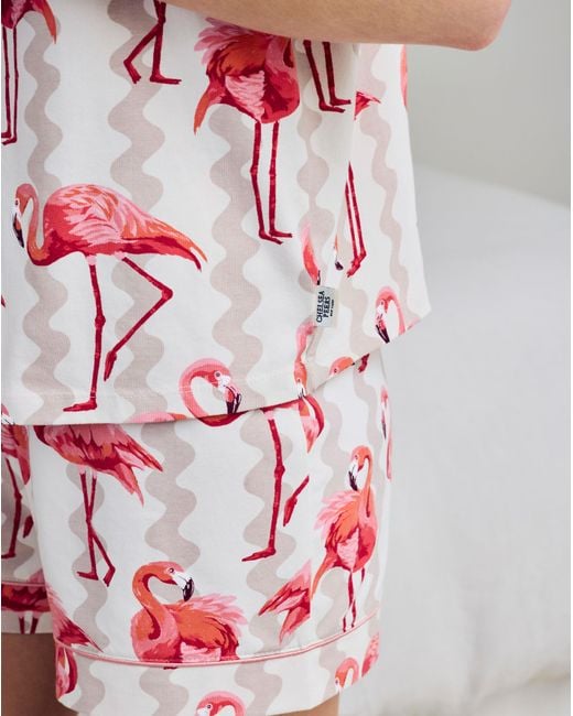 Chelsea Peers White Button Up Short Set