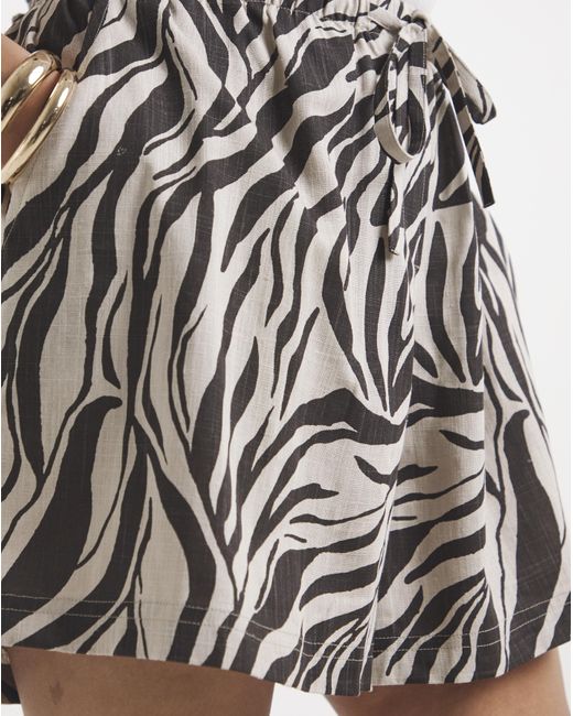 Simply Be White Print Linen Short