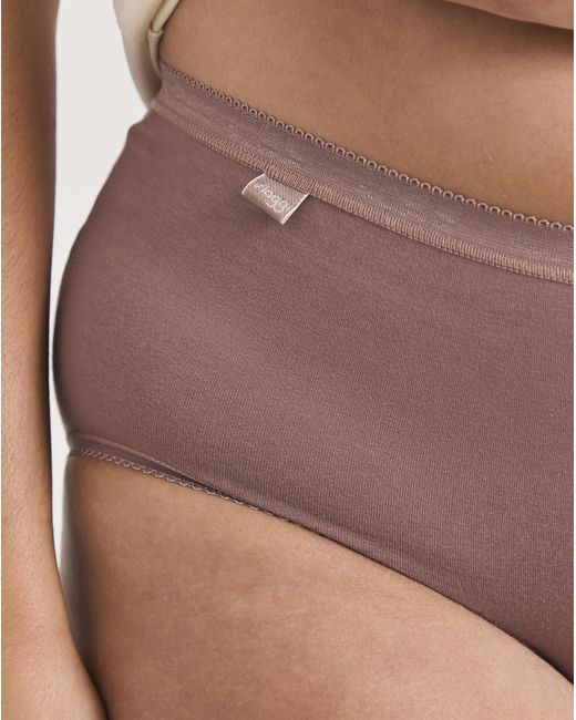 Sloggi Pink 3Pk Basic Midi Knicker Cocoa Mult