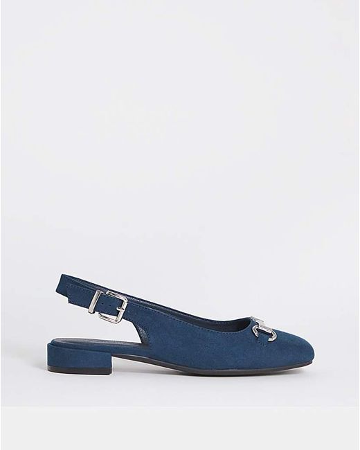 JD Williams Blue Slingbacks With Snaffle Trim Wide