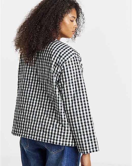 Simply Be Black Gingham Jacket