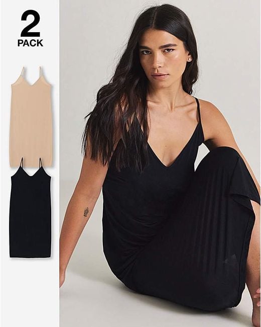 Pretty Secrets Black 2Pk Maxi Full Slips