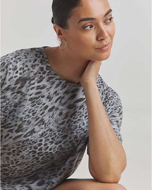 Simply Be Gray Leopard Print Value 2 Pack Shortie Sets