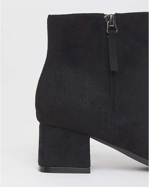 JD Williams Black Low Block Heel Boot With Zip Wide