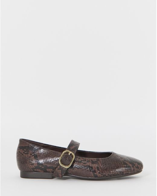 Simply Be Brown Mary Jane Buckle Shoe Extra Wide