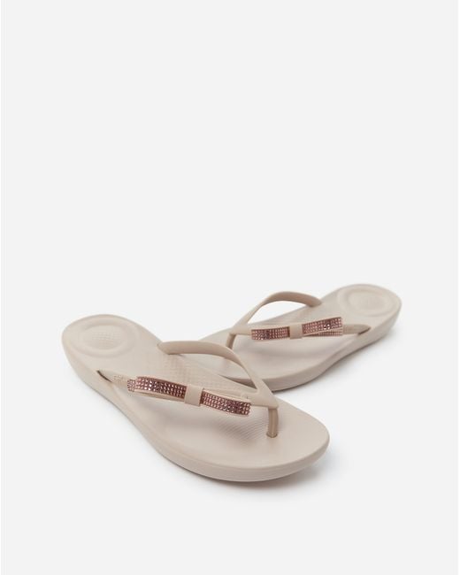 Fitflop White Fit Flop Iqushion Glitz Flip Flops