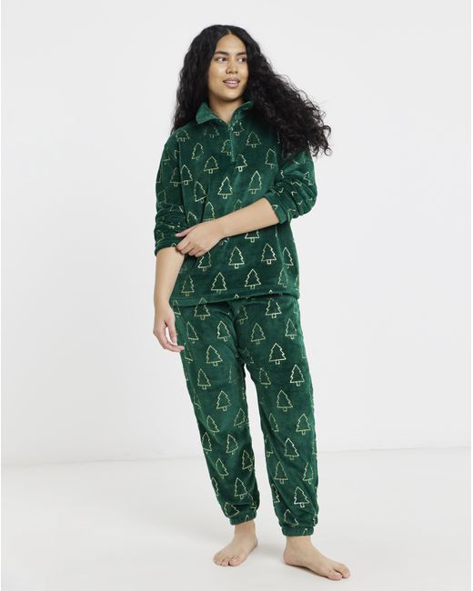 Pretty Secrets Green 1/4 Zip Fleece Twosie