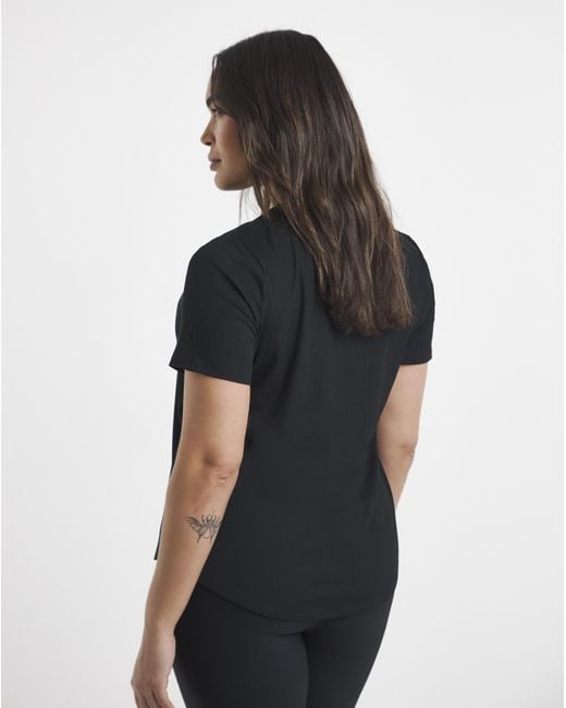 Skechers Black Go Walk Luxe Rib T-Shirt