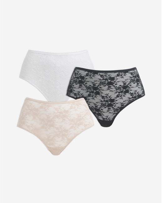 Pretty Secrets Black 3 Pack Full Fit Lace Knickers