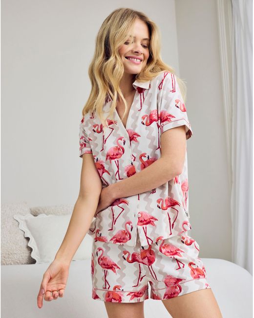 Chelsea Peers White Button Up Short Set