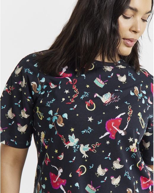 Pretty Secrets Blue Value Dancer Print Nightie