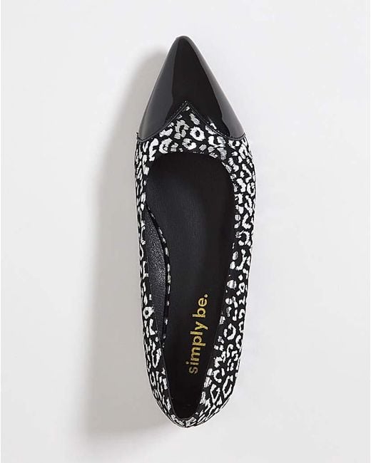 Simply Be White Heart Toe Ballerina Shoes Ex Wide Fit