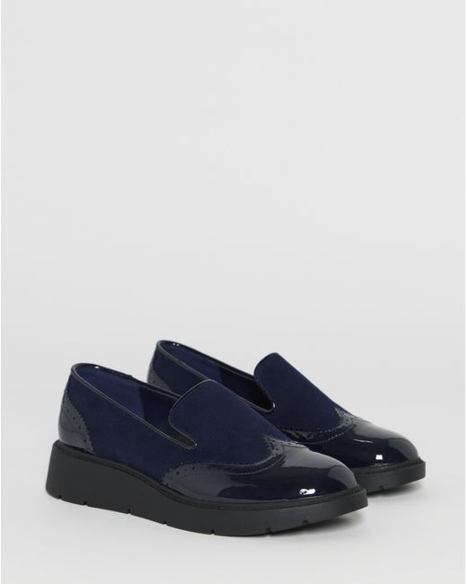 JD Williams White Low Wedge Contrast Loafer Ex Wide
