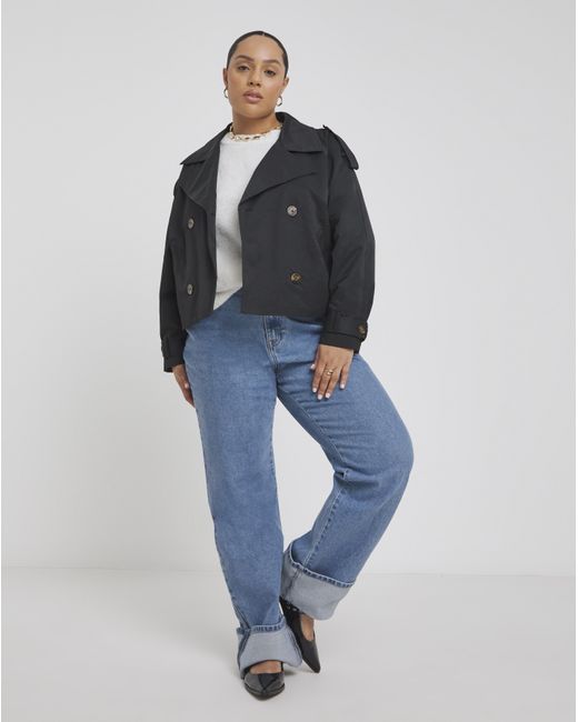 Simply Be Blue Cropped Trench