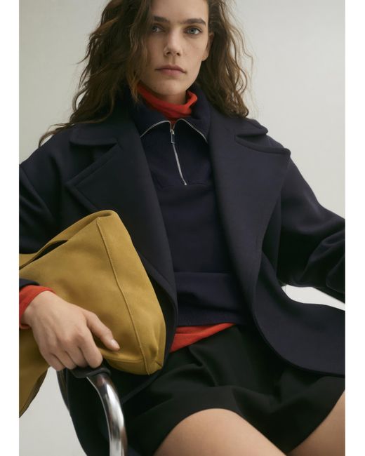 Mango Blue Latitas Zip Up Sweater