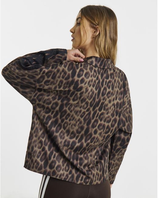 Adidas Brown Print 3 Stripe Jacket