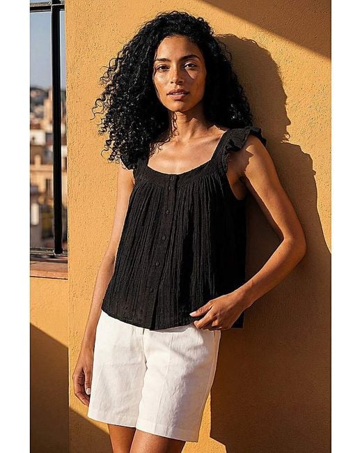 Roman Brown Roman Textured Frill Sleeve Cami Top