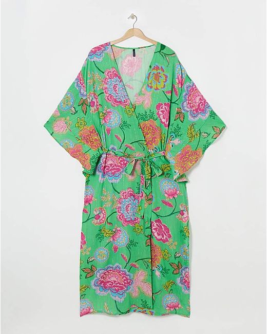 Figleaves Green Open Maxi Kaftan