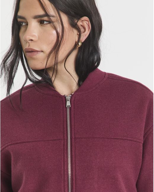 Simply Be Red Zip Bomber Jacket