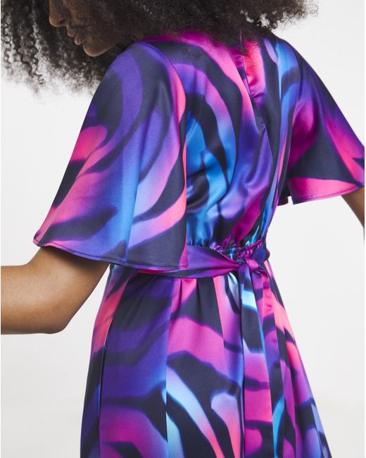 Twisted Wunder Blue Maxi Satin Dress