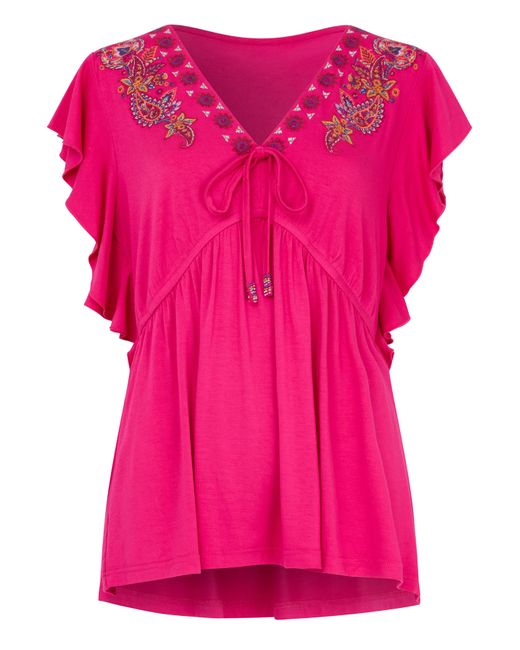 Joe Browns Pink Emily Embroidered Jersey