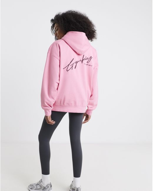Gym King Pink Script Mindset Hoodie