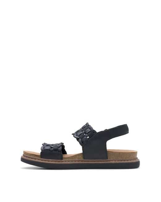Clarks Blue Arwell Leather Sandal E Fit