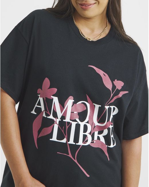 Simply Be Blue Amour Libre Graphic T-Shirt