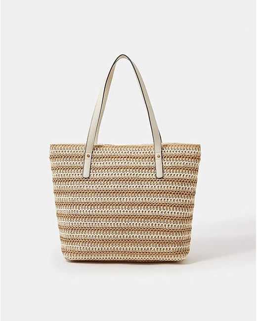 Accessorize Natural Stripe Raffia Shoulder Bag