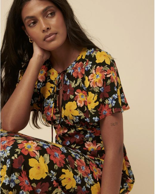 Nobody's Child Natural Agnes Floral Dress
