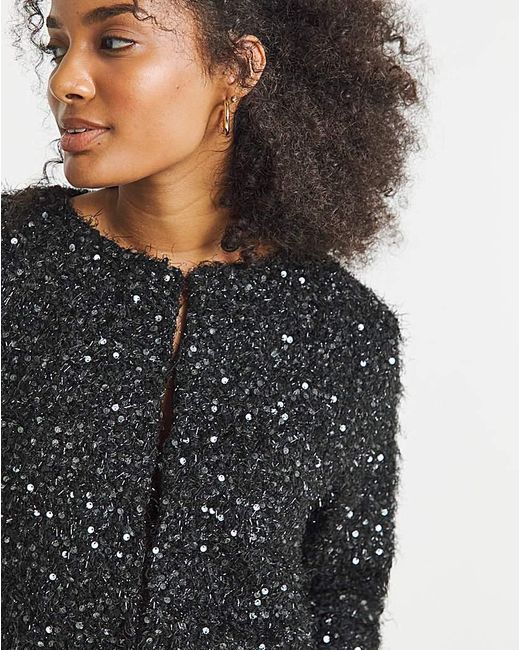 Joanna Hope Black Sequin Jacket