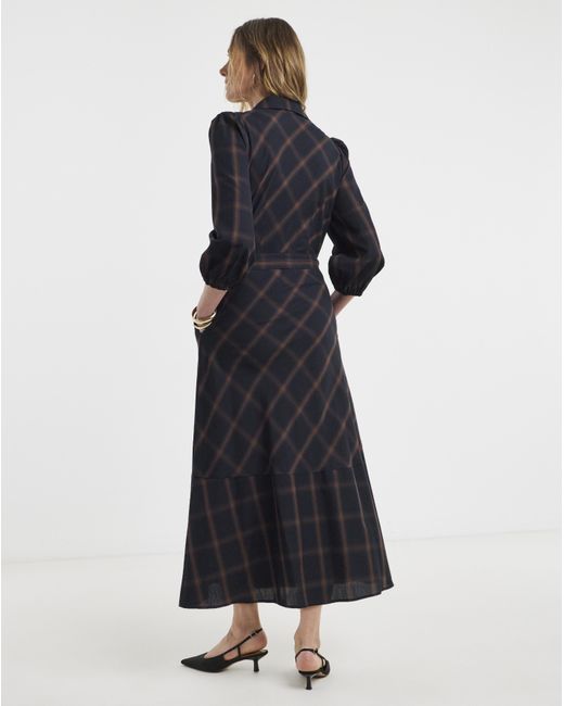 JD Williams Black Check Belted Shirt Dress