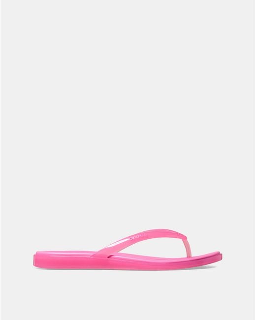 CROCSTM Pink Miami Jelly Round Toe Flip