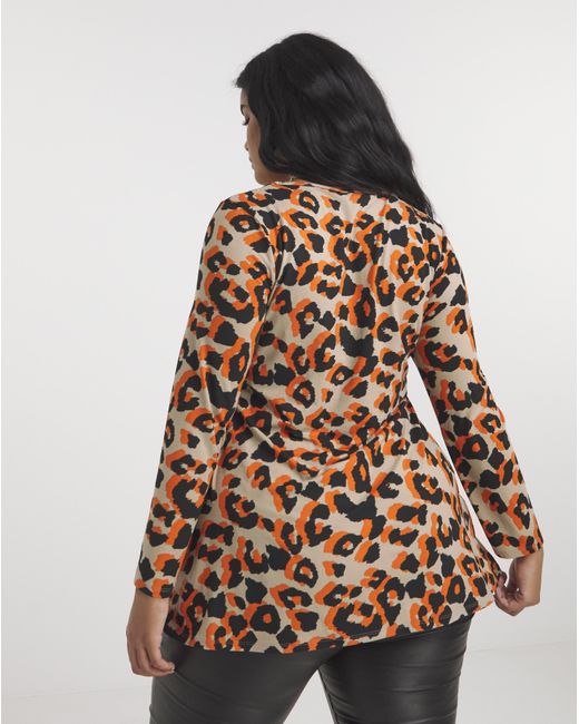 Simply Be Multicolor Leopard Print Supersoft Square Neck Top