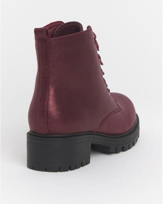Joe Browns Red Chunky Lace Up Boot E Fit