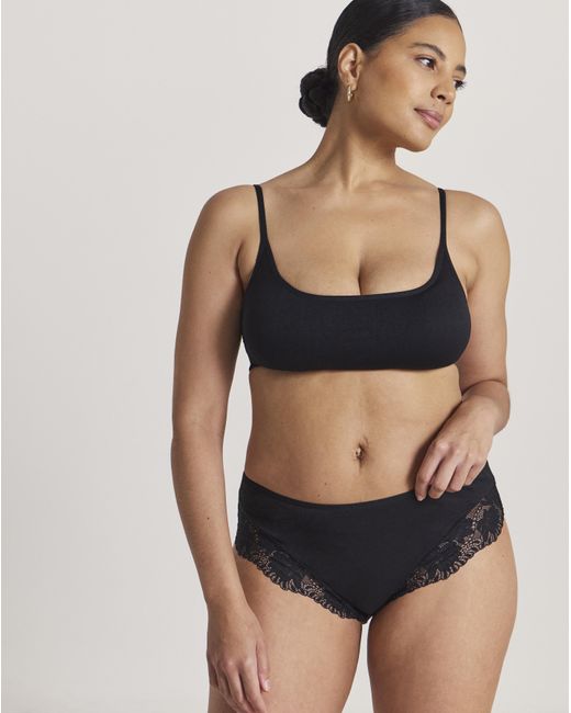 Pretty Secrets Black 3 Pack Midi Brazilian Knickers