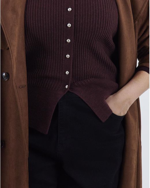 Simply Be Purple Button Through Cinched Cardigan