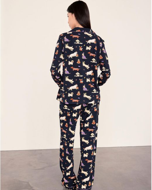 Chelsea Peers Blue Classic Long Button Up Set