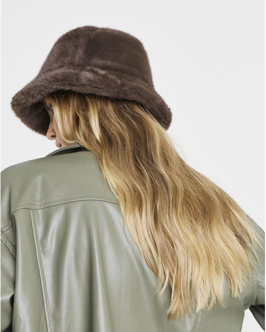JD Williams Brown Faux Fur Bucket Hat