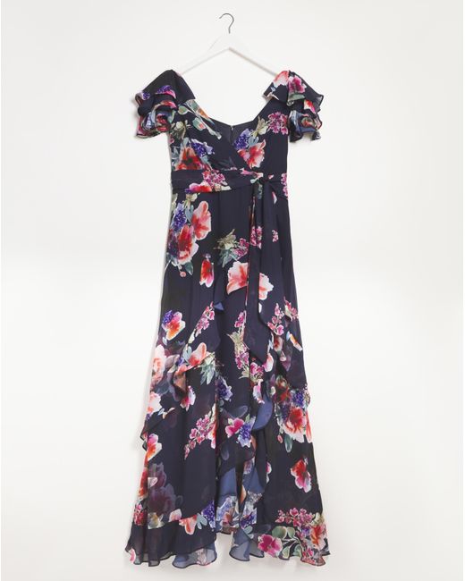 Joanna Hope White Floral Ruffle Maxi Dress