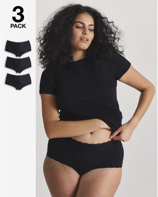 Pretty Secrets Black 3 Pack Lace Shorts