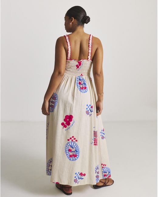 Simply Be Multicolor Dolce Vita Shirred Maxi Beach Dress