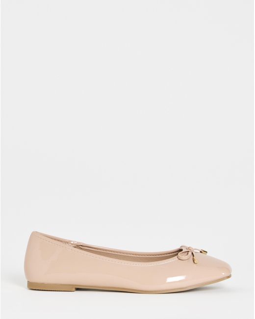 Simply Be Blue Square Ballerina Shoe Ex Wide