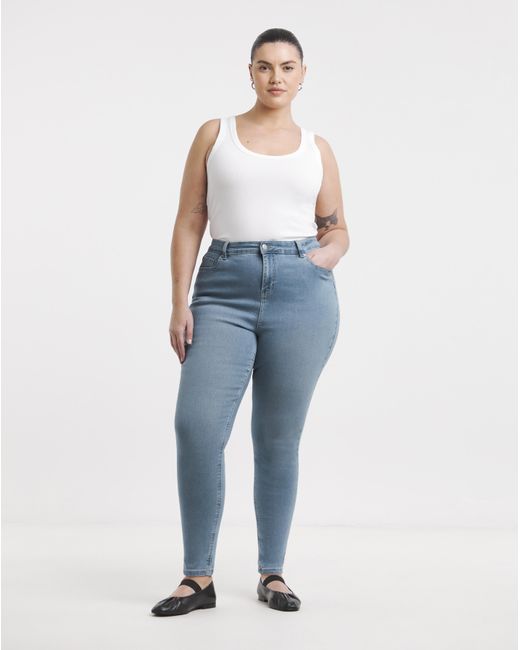 Simply Be Blue Mid Skinny Highwaist Super Stretch