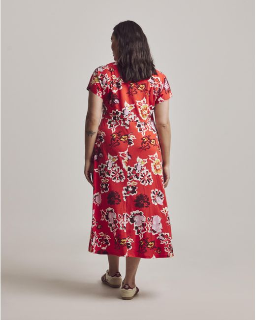 Julipa Red Petite Pocket Jersey Midi Dress