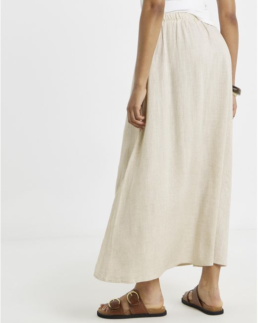 Simply Be Natural Bead Linen Mix Midaxi Skirt