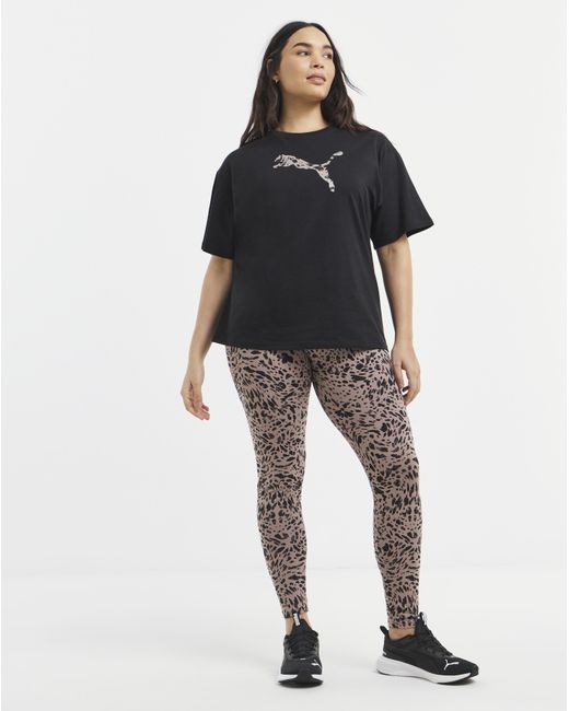 PUMA Black Animal Relaxed T-Shirt